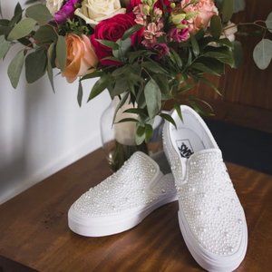 Pearl/rhinestone bridal platform shoes